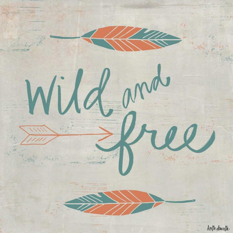 Wild and Free White Modern Wood Framed Art Print by Doucette, Katie