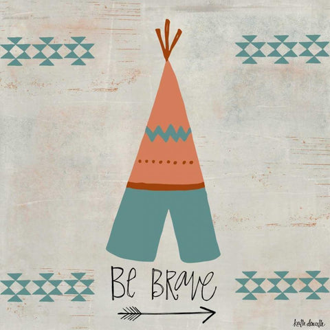 Be Brave White Modern Wood Framed Art Print with Double Matting by Doucette, Katie