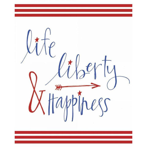 Life Liberty and Happiness Gold Ornate Wood Framed Art Print with Double Matting by Doucette, Katie