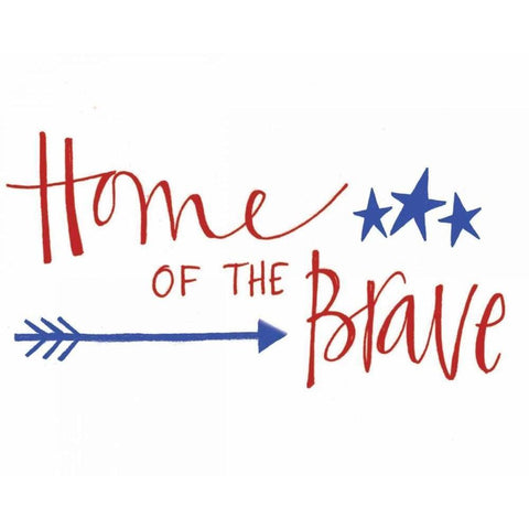 Home of the Brave White Modern Wood Framed Art Print by Doucette, Katie