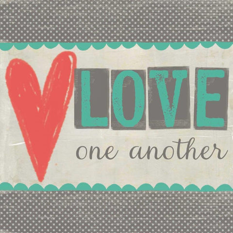 Love One Another Black Modern Wood Framed Art Print with Double Matting by Doucette, Katie