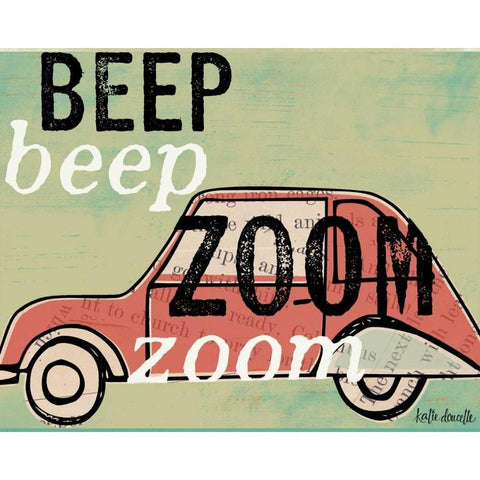 Zoom Zoom Black Modern Wood Framed Art Print with Double Matting by Doucette, Katie