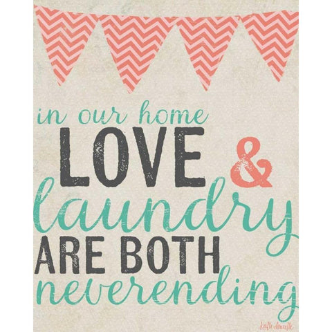 Neverending Laundry Gold Ornate Wood Framed Art Print with Double Matting by Doucette, Katie