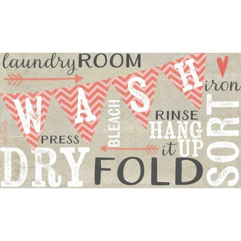 Laundry Black Modern Wood Framed Art Print with Double Matting by Doucette, Katie