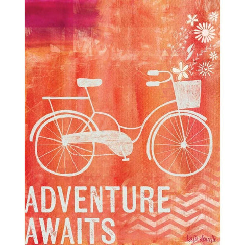 Bicycle Adventure Awaits Gold Ornate Wood Framed Art Print with Double Matting by Doucette, Katie