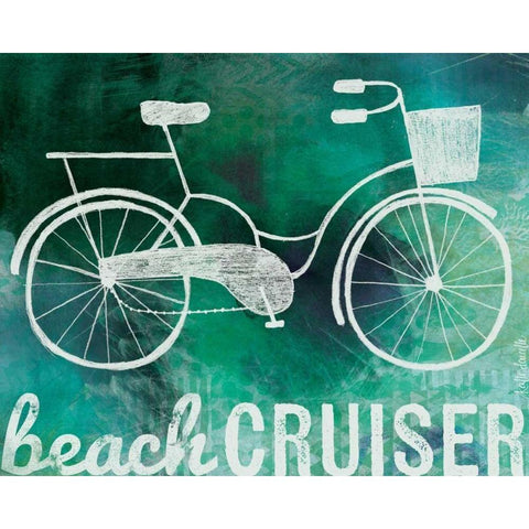 Beach Cruiser Gold Ornate Wood Framed Art Print with Double Matting by Doucette, Katie