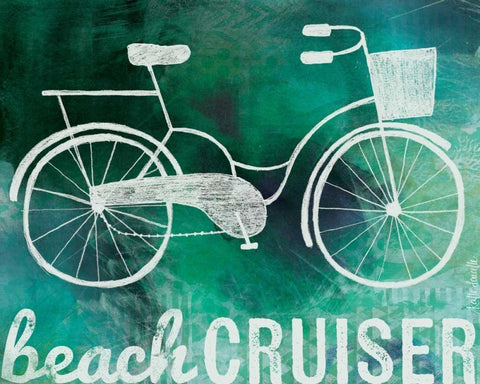 Beach Cruiser Black Ornate Wood Framed Art Print with Double Matting by Doucette, Katie