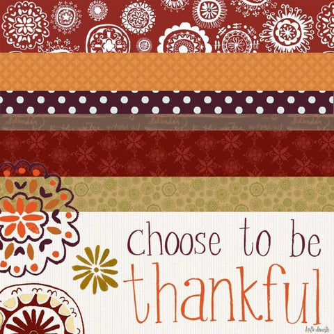 Choose to be Thankful Black Modern Wood Framed Art Print with Double Matting by Doucette, Katie