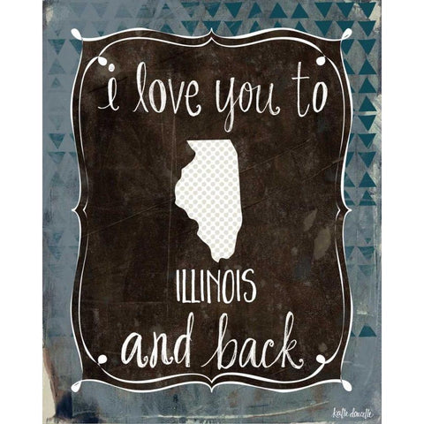 Illinois and Back White Modern Wood Framed Art Print by Doucette, Katie