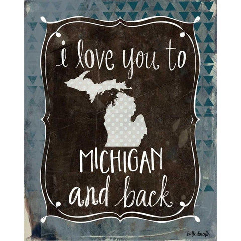 Michigan and Back White Modern Wood Framed Art Print by Doucette, Katie