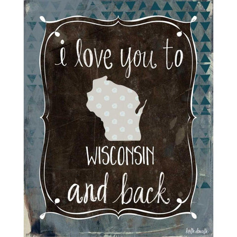 Wisconsin and Back Black Modern Wood Framed Art Print by Doucette, Katie