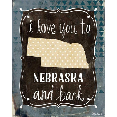 Nebraska and Back Black Modern Wood Framed Art Print by Doucette, Katie