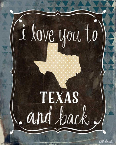 Texas and Back Black Ornate Wood Framed Art Print with Double Matting by Doucette, Katie