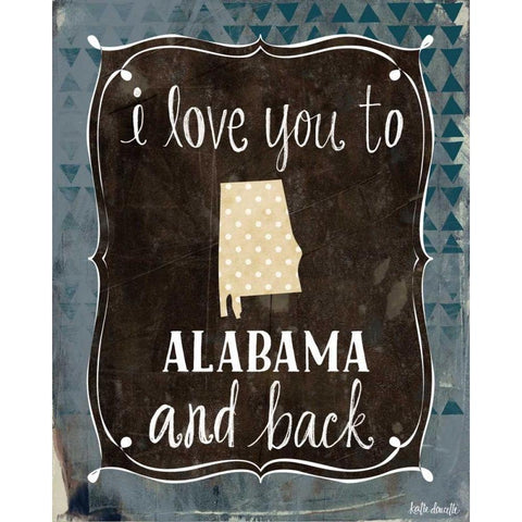 Alabama and Back White Modern Wood Framed Art Print by Doucette, Katie