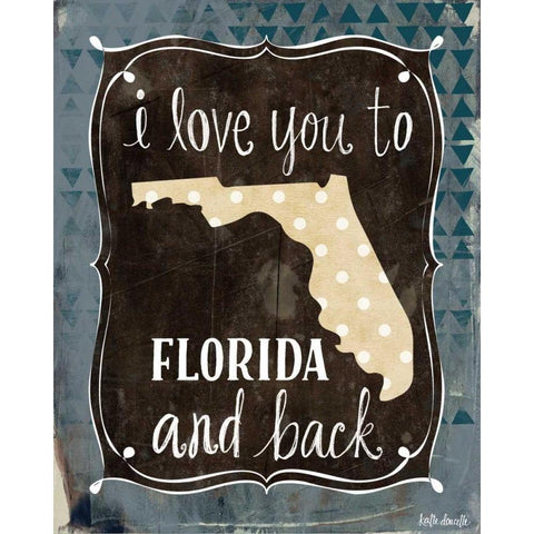 Florida and Back Black Modern Wood Framed Art Print with Double Matting by Doucette, Katie