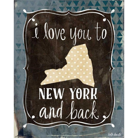 New York and Back Gold Ornate Wood Framed Art Print with Double Matting by Doucette, Katie