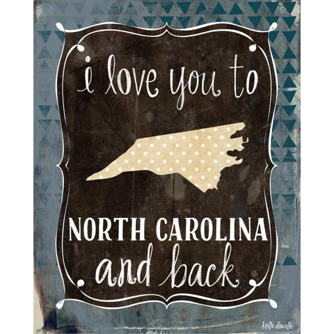 North Carolina and Back Gold Ornate Wood Framed Art Print with Double Matting by Doucette, Katie