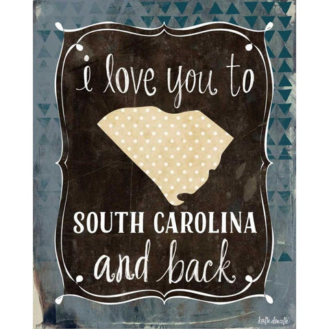 South Carolina and Back White Modern Wood Framed Art Print by Doucette, Katie