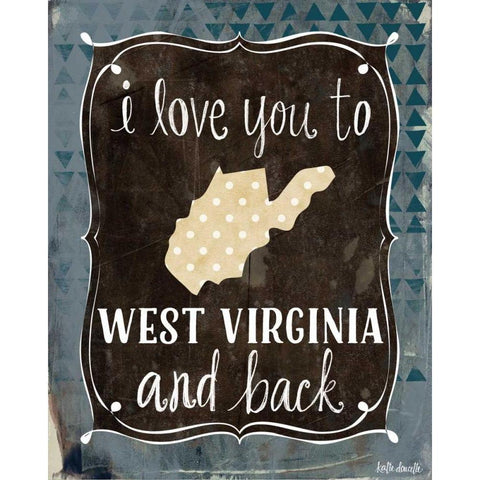 West Virginia and Back White Modern Wood Framed Art Print by Doucette, Katie