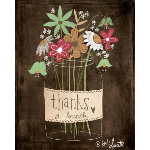 Thanks a Bunch Black Modern Wood Framed Art Print with Double Matting by Doucette, Katie