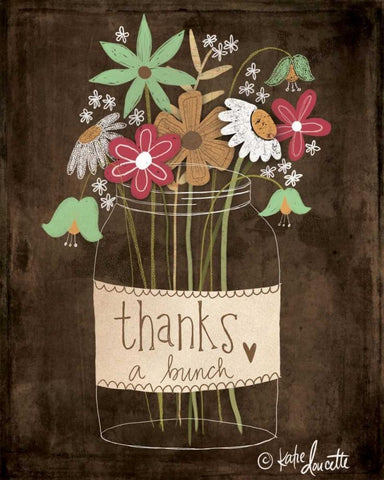 Thanks a Bunch White Modern Wood Framed Art Print with Double Matting by Doucette, Katie