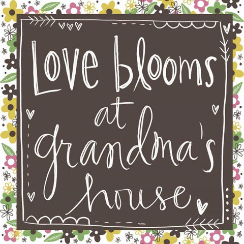 Love Blooms at Grandmas Black Modern Wood Framed Art Print with Double Matting by Doucette, Katie