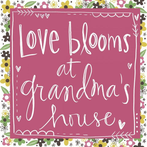 Love Blooms at Grandmas II Black Ornate Wood Framed Art Print with Double Matting by Doucette, Katie