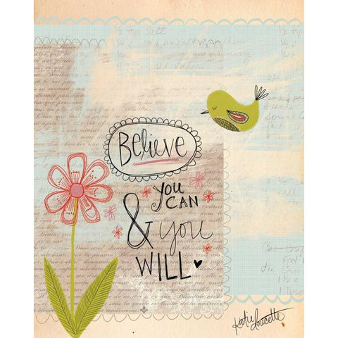 Believe You Can White Modern Wood Framed Art Print by Doucette, Katie