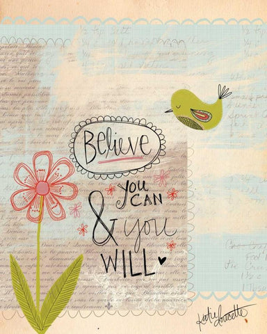 Believe You Can Black Ornate Wood Framed Art Print with Double Matting by Doucette, Katie