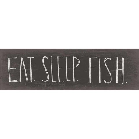 Eat Sleep Fish White Modern Wood Framed Art Print by Doucette, Katie