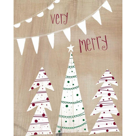 Very Merry  White Modern Wood Framed Art Print by Doucette, Katie