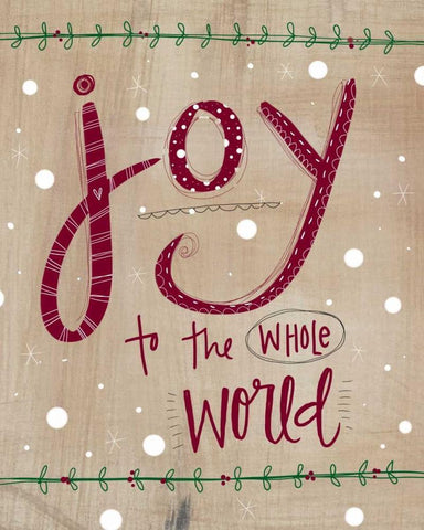 Joy to the Whole World Black Ornate Wood Framed Art Print with Double Matting by Doucette, Katie