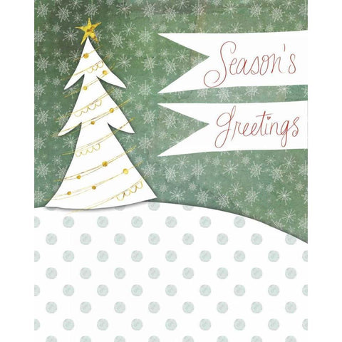 Seasons Greetings Black Modern Wood Framed Art Print with Double Matting by Doucette, Katie