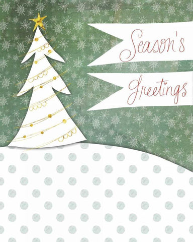 Seasons Greetings White Modern Wood Framed Art Print with Double Matting by Doucette, Katie