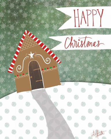 Happy Christmas White Modern Wood Framed Art Print with Double Matting by Doucette, Katie