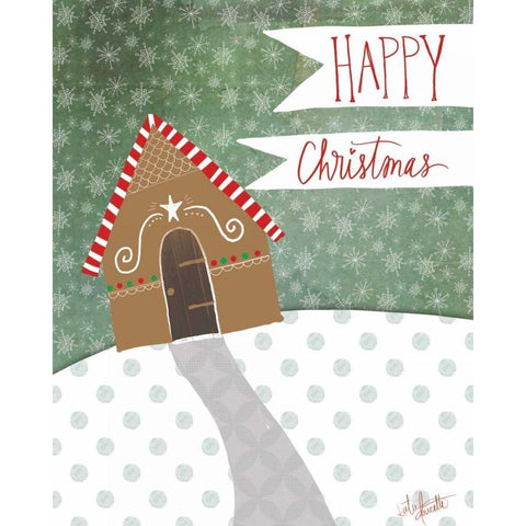 Happy Christmas Black Modern Wood Framed Art Print with Double Matting by Doucette, Katie