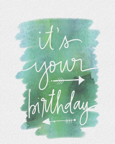 Its Your Birthday White Modern Wood Framed Art Print with Double Matting by Doucette, Katie