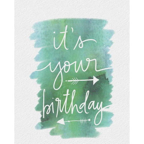 Its Your Birthday White Modern Wood Framed Art Print by Doucette, Katie