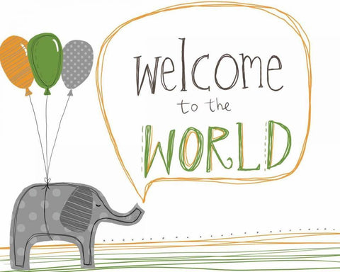 Welcome to the World White Modern Wood Framed Art Print with Double Matting by Doucette, Katie