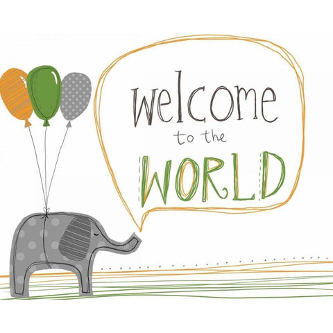 Welcome to the World Black Modern Wood Framed Art Print with Double Matting by Doucette, Katie