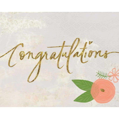 Congratulations Gold Ornate Wood Framed Art Print with Double Matting by Doucette, Katie