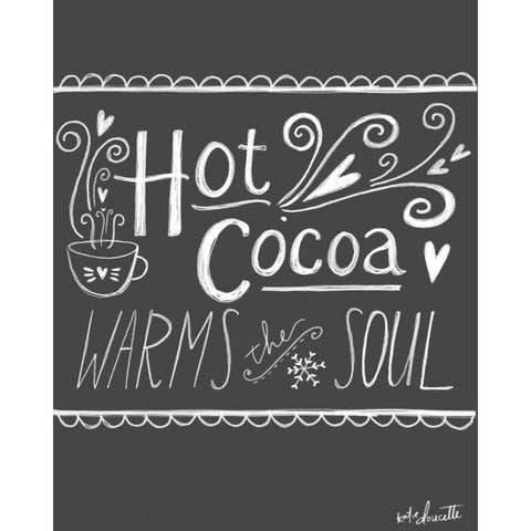 Hot Cocoa Black Modern Wood Framed Art Print with Double Matting by Doucette, Katie