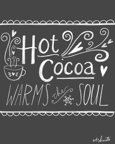 Hot Cocoa White Modern Wood Framed Art Print with Double Matting by Doucette, Katie