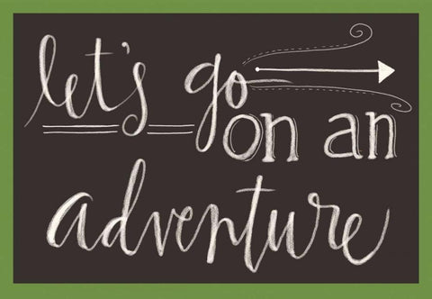 Lets Go on an Adventure White Modern Wood Framed Art Print with Double Matting by Doucette, Katie