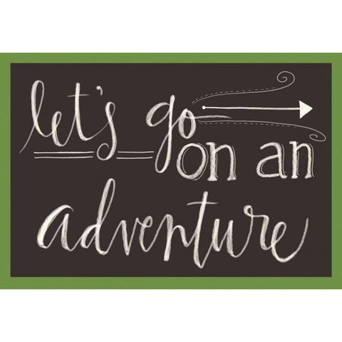 Lets Go on an Adventure Black Modern Wood Framed Art Print with Double Matting by Doucette, Katie