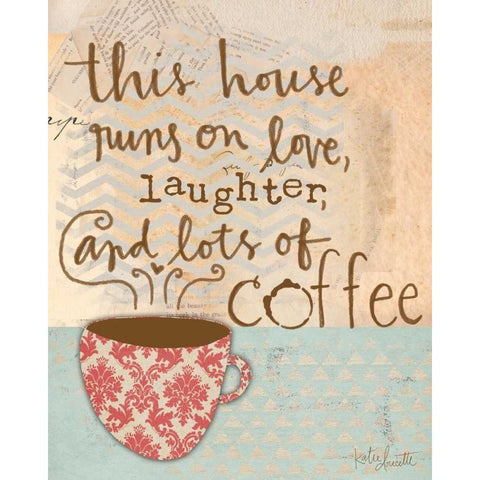 Laughter and Coffee Black Modern Wood Framed Art Print with Double Matting by Doucette, Katie