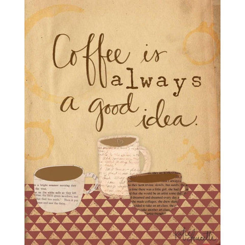 Coffee is a Good Idea Black Modern Wood Framed Art Print with Double Matting by Doucette, Katie