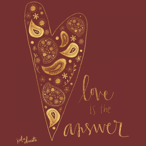 Love is the Answer Gold Ornate Wood Framed Art Print with Double Matting by Doucette, Katie