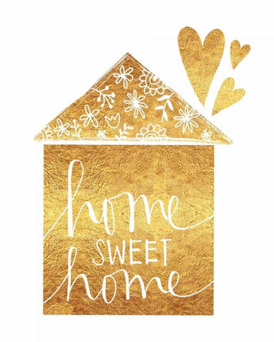 Home Sweet Home White Modern Wood Framed Art Print with Double Matting by Doucette, Katie