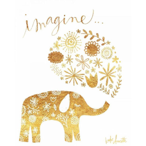 Imagine Elephant Black Modern Wood Framed Art Print with Double Matting by Doucette, Katie